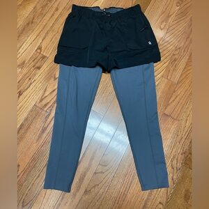 Little Donkey Andy Women’s Size L Shorts Compression Leggings Combo Gray/Black